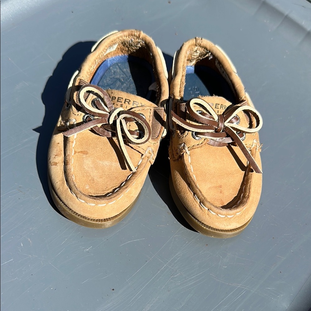 Sperry Tan and Brown Moccasin Shoes
